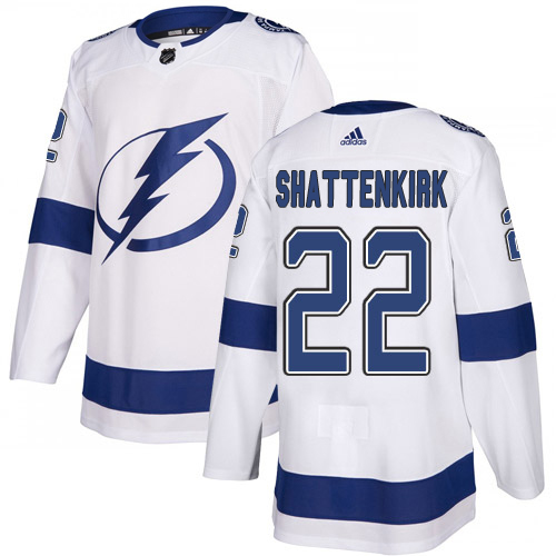 Adidas Tampa Bay Lightning Men #22 Kevin Shattenkirk White Road Authentic Stitched NHL Jersey->tampa bay lightning->NHL Jersey
